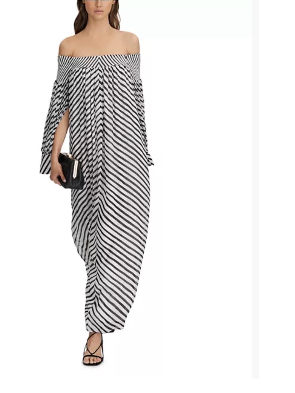 NWT Reiss Fabia Bardot Stripe Maxi Dress M